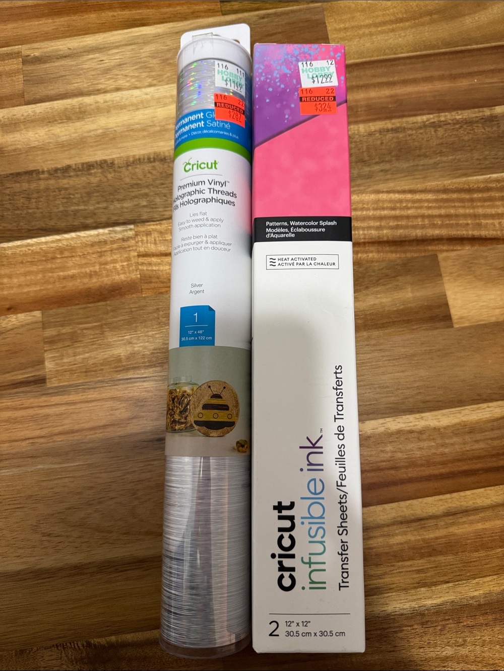 Cricut Infusible Ink Transfer Sheets & Holographic Silver Vinyl - Pink & Silver